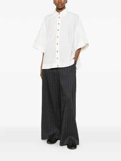 Soh Pinstripe-pattern Pants In Blue