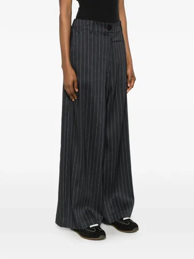 Soh Pinstripe-pattern Pants In Blue