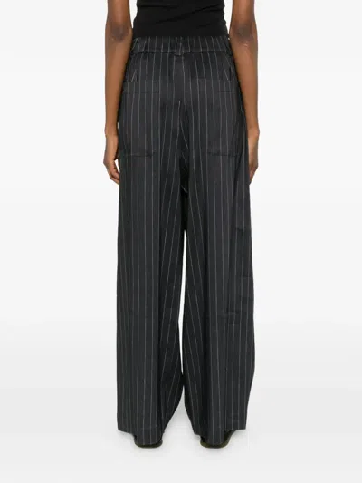 Soh Pinstripe-pattern Pants In Blue