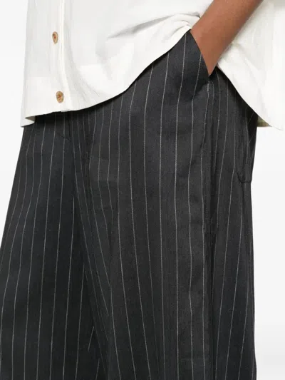 Soh Pinstripe-pattern Pants In Blue