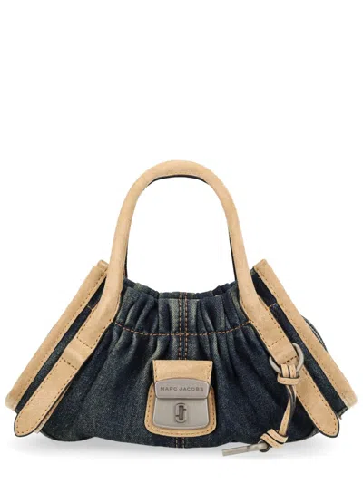 Marc Jacobs The Small Cristina Denim Suede Satchel In Black