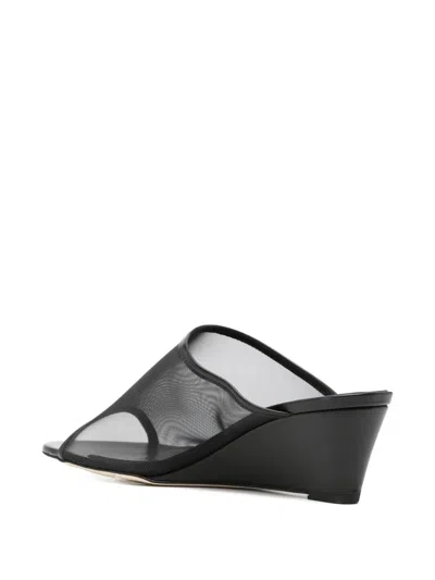 Aeyde Leather-mesh Suzanne Wedge Sandals 55