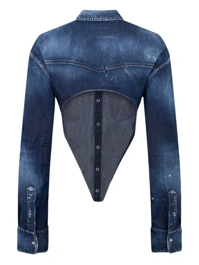 Dsquared2 로고 탑 In Blue
