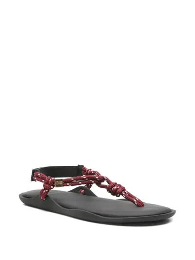 绳结饰带凉鞋平底鞋