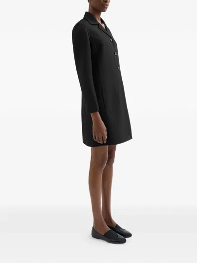 Jil Sander Wool Twill Coat In Black
