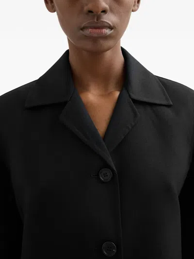 Jil Sander Wool Twill Coat In Black