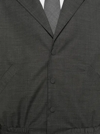 Lc23 Notched-lapel Elasticated-hem Bomber Jacket In Gray
