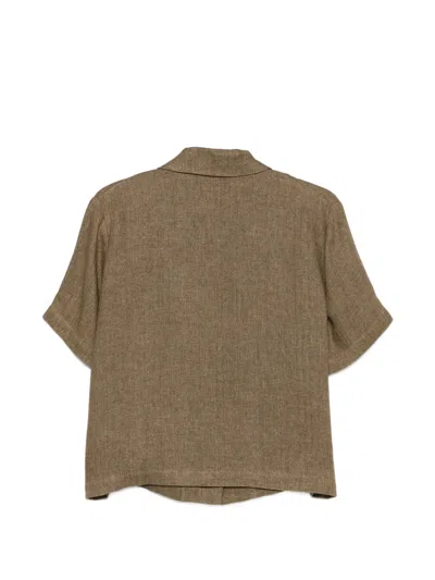 Antonelli 안나 헤링본 패턴 블라우스 In Brown