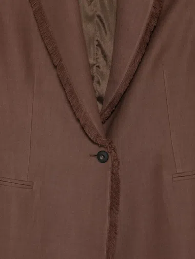 Antonelli 피네간 프린지 트리밍 재킷 In Brown