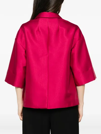 Nina 14.7 Shantung Jacket In Red
