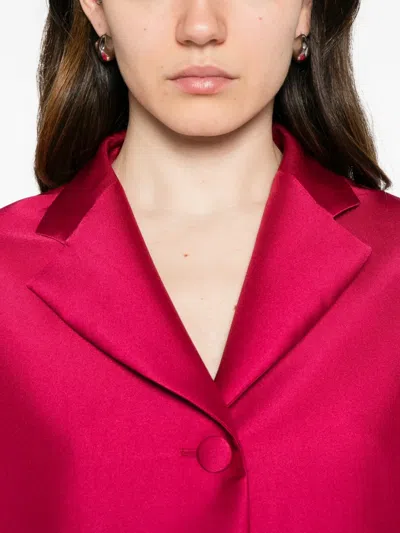 Nina 14.7 Shantung Jacket In Red