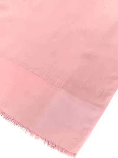 Paul & Shark Frayed-edge Scarf In Pink