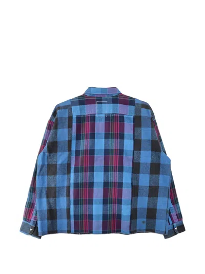 Readymade Patchwork Checked Shirt In Blue