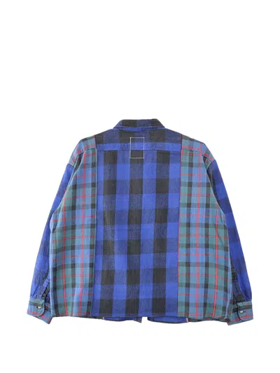 Readymade Patch-work Checked Shirt In Blue