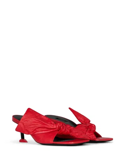 Givenchy Boudoir Heeled Mules In Nappa Leather With Bow In Multi