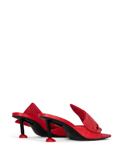 Givenchy Boudoir Heeled Mules In Nappa Leather With Bow In Multi