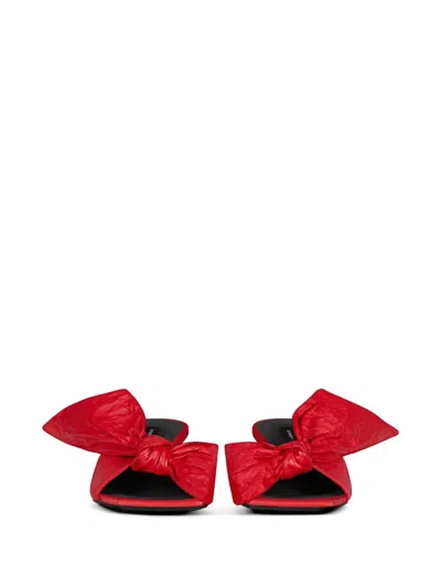 Givenchy Boudoir Heeled Mules In Nappa Leather With Bow In Multi