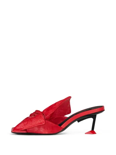 Givenchy Boudoir Heeled Mules In Nappa Leather With Bow In Multi