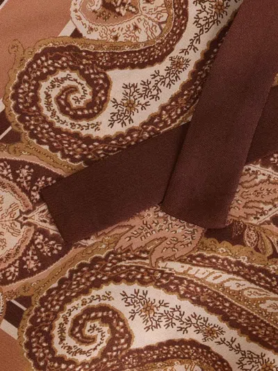 Zimmermann Womens Caramel Paisley Luna Wide-leg Silk Trousers Xl