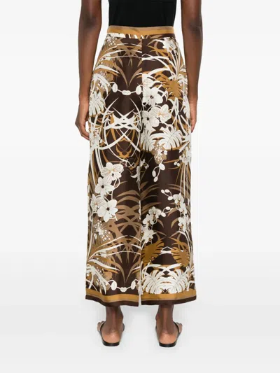 Max Mara Silk Trousers In Brown