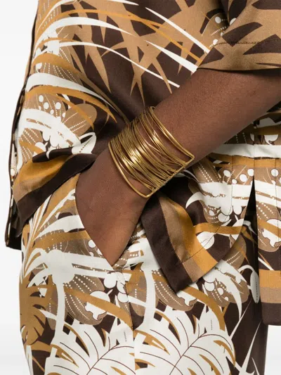 Max Mara Silk Trousers In Brown