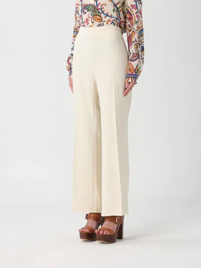 Etro Beige Bootcut Flat Front Pants In White