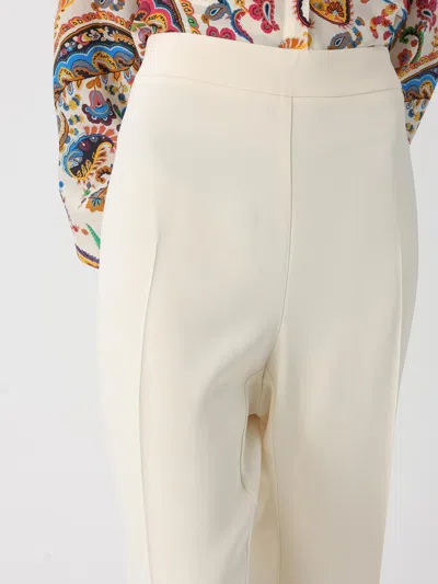Etro Beige Bootcut Flat Front Pants In White