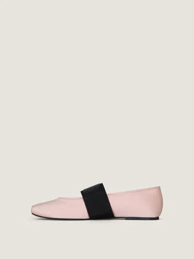 Givenchy Logo-patch Elasticated-strap Ballet Flats In Pink