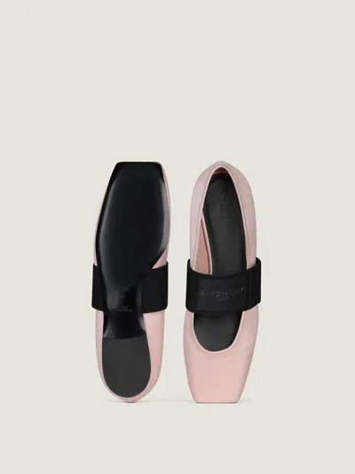 Givenchy Logo-patch Elasticated-strap Ballet Flats In Pink