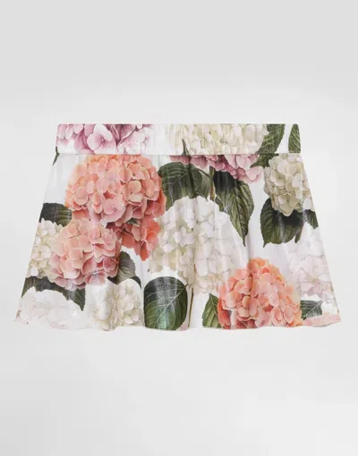 Dolce & Gabbana Hydrangea-print Short Skirt In Multi
