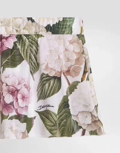 Dolce & Gabbana Hydrangea-print Short Skirt In Multi