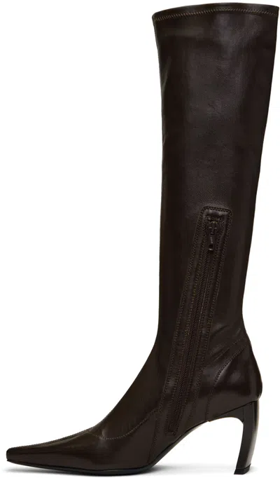 Knwls Brown Serpent Tall Boots In Brown