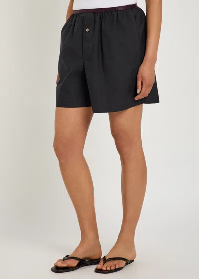 Lemaire Tailored Boxer Shorts Button Detail Pockets In Black
