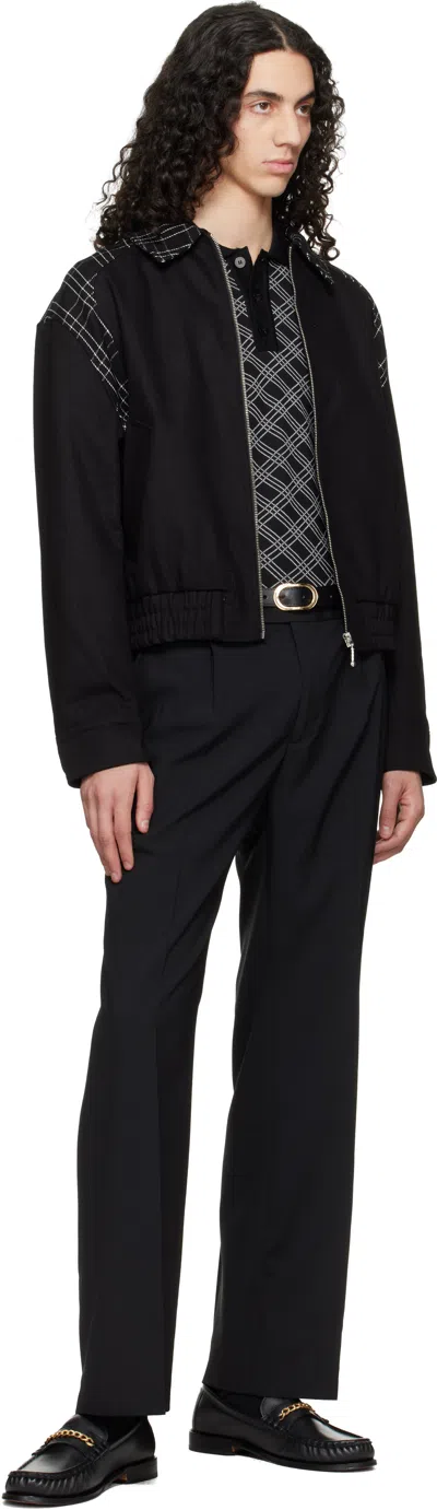 Ernest W Baker Black Varsity Jacket In Black