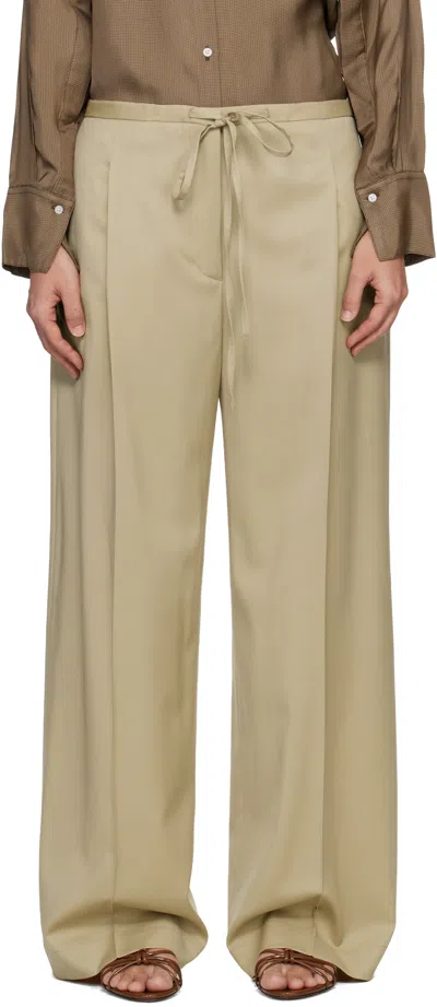 Rohe Relaxed Drawstring Trousers Beige In Multi
