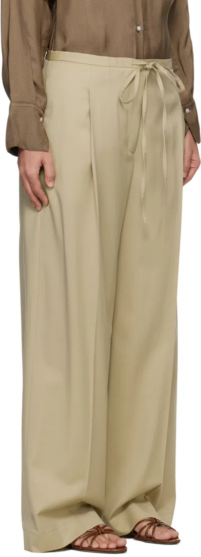 Rohe Relaxed Drawstring Trousers Beige In Multi