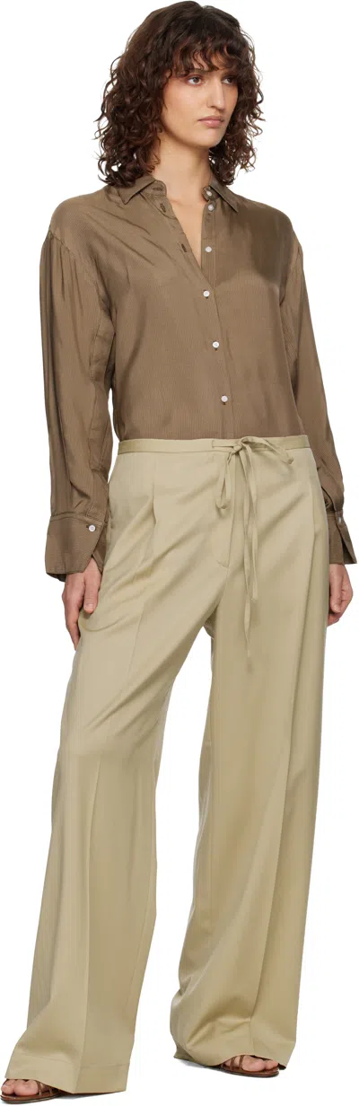 Rohe Relaxed Drawstring Trousers Beige In Multi