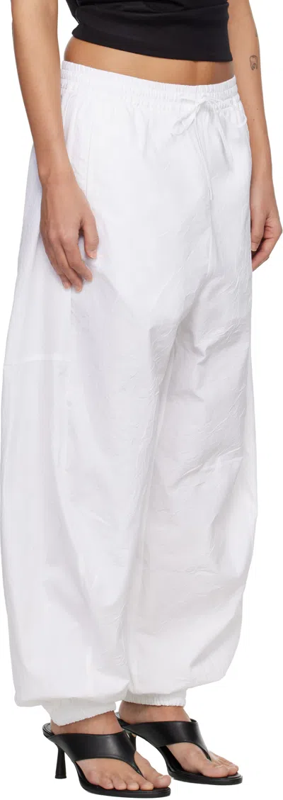 Rohe Crushed Cotton Volume Trousers Optic White In White