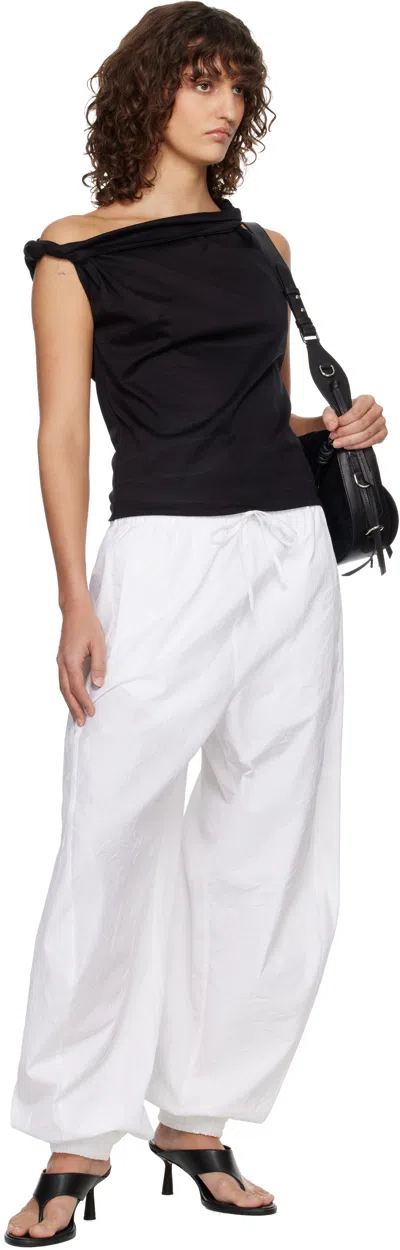 Rohe Crushed Cotton Volume Trousers Optic White In White
