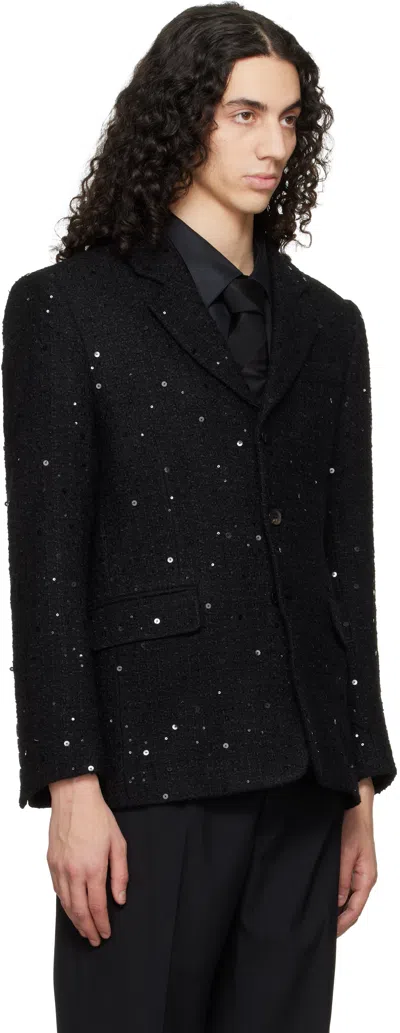 Ernest W Baker Black Single Breasted Blazer In Black