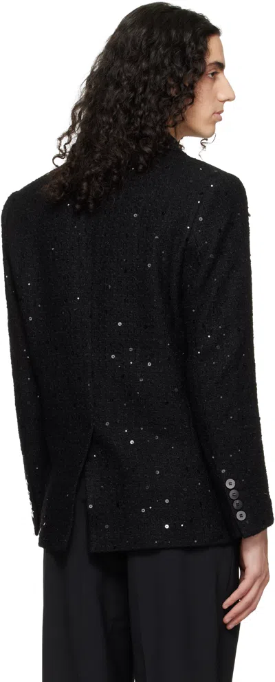 Ernest W Baker Black Single Breasted Blazer In Black