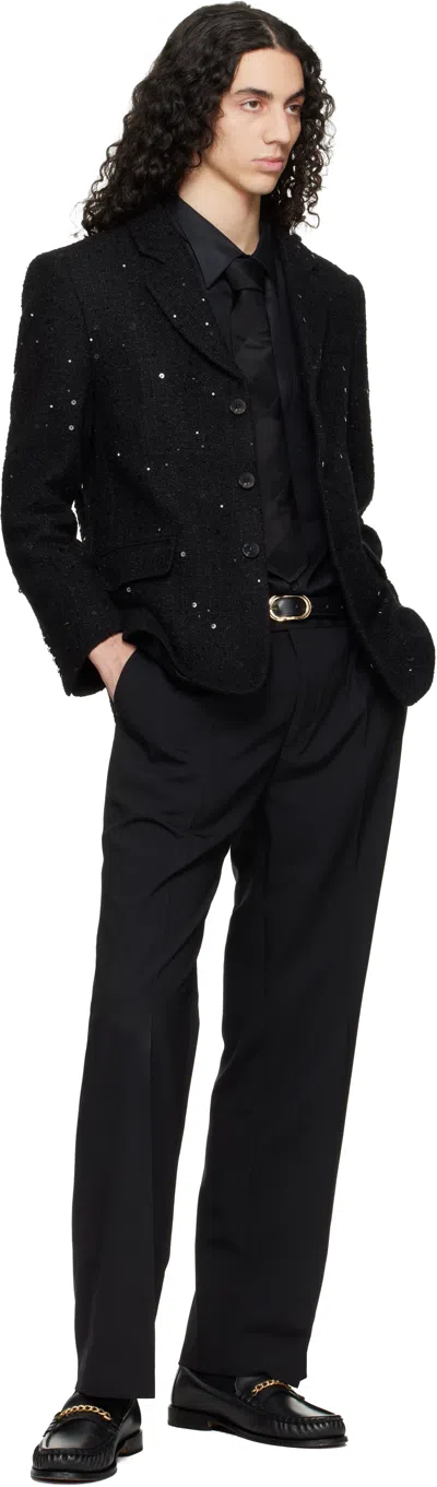 Ernest W Baker Black Single Breasted Blazer In Black