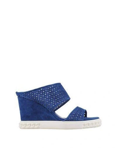 Shop Casadei Sandals In Dark Blue