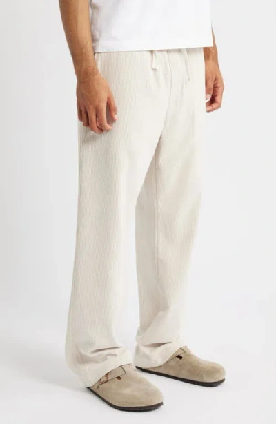 Rizort Roger Ribbed Pull-on Pants In White