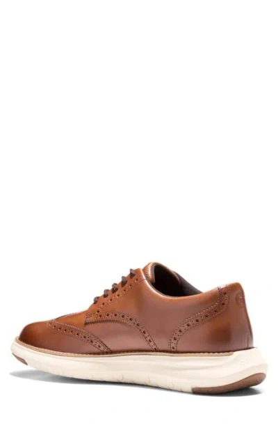 Cole Haan Zerogrand Remastered Wingtip Derby Sneaker In British Tan Ivory