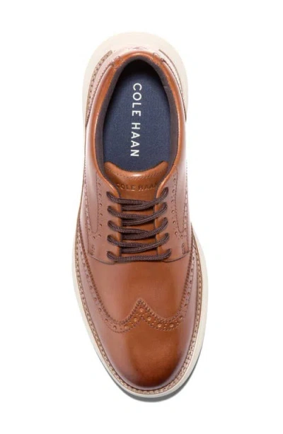 Cole Haan Zerogrand Remastered Wingtip Derby Sneaker In British Tan Ivory
