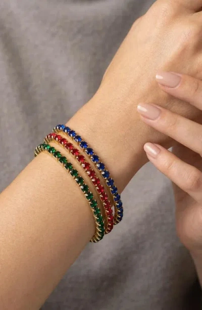 Rivka Friedman 18k Plated Cz Stackable Bracelet In Multi