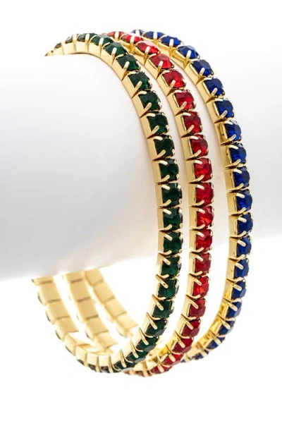 Rivka Friedman 18k Plated Cz Stackable Bracelet In Multi