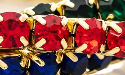 Rivka Friedman 18k Plated Cz Stackable Bracelet In Multi