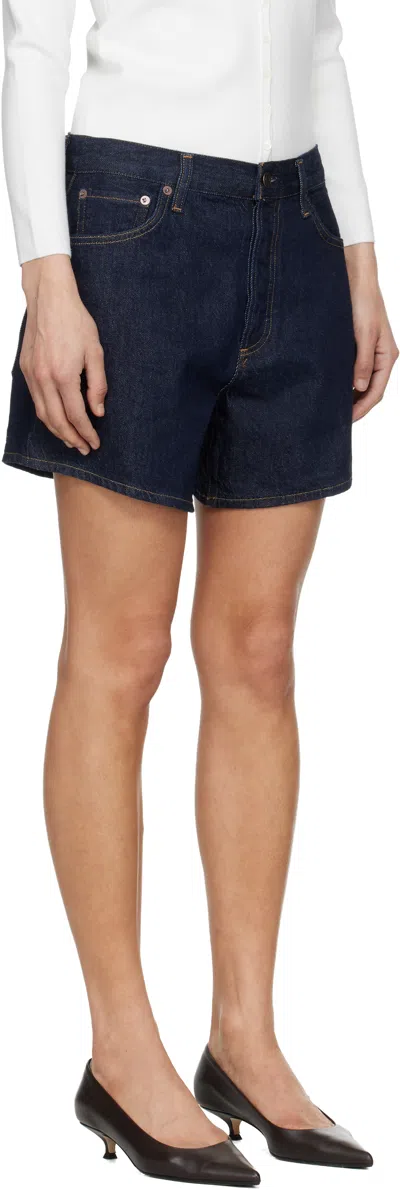 Agolde Leith Low Slung Relaxed Fit Shorts Rinse In Blue